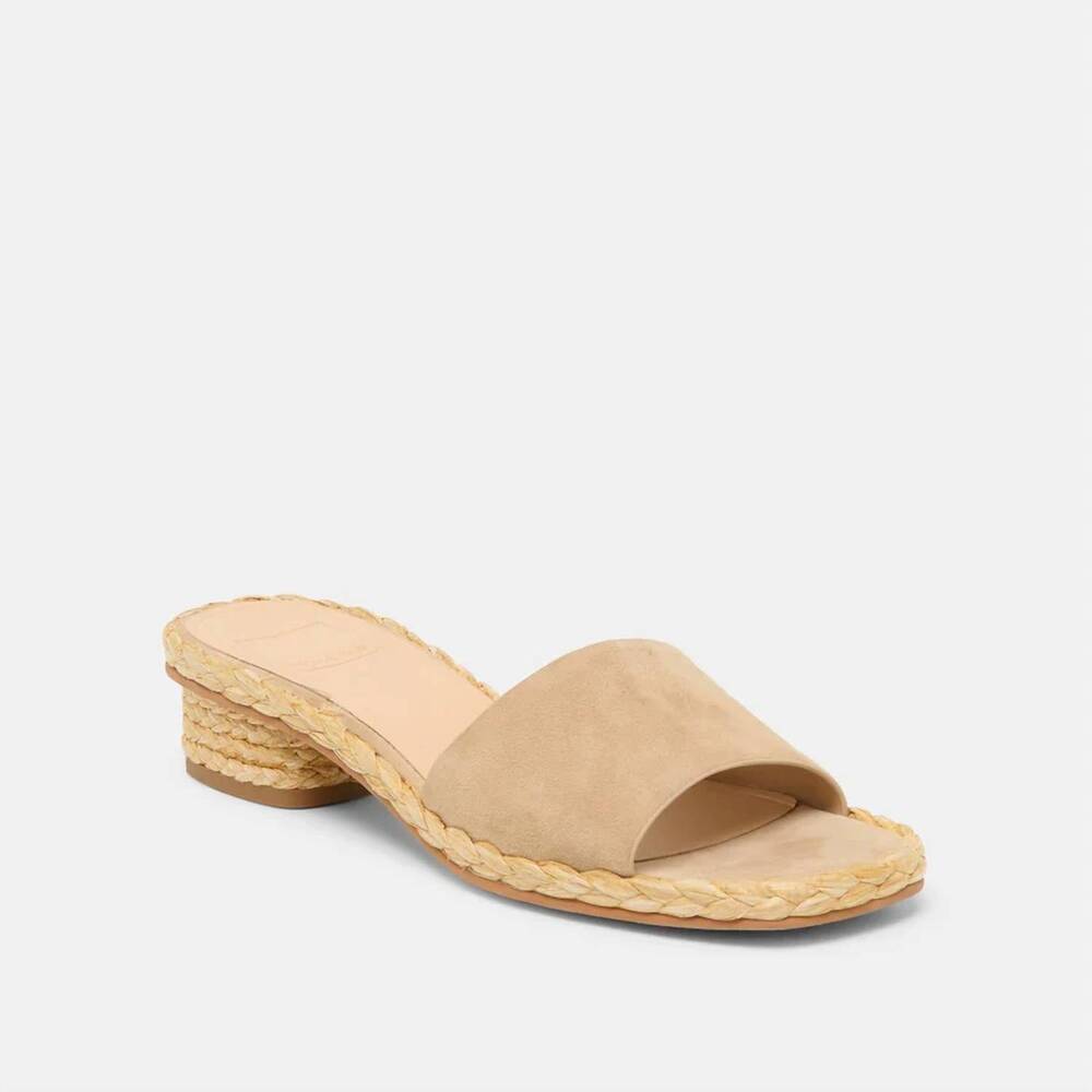 NEW DOLCE VITA women's dixi slide sandal in camel suede